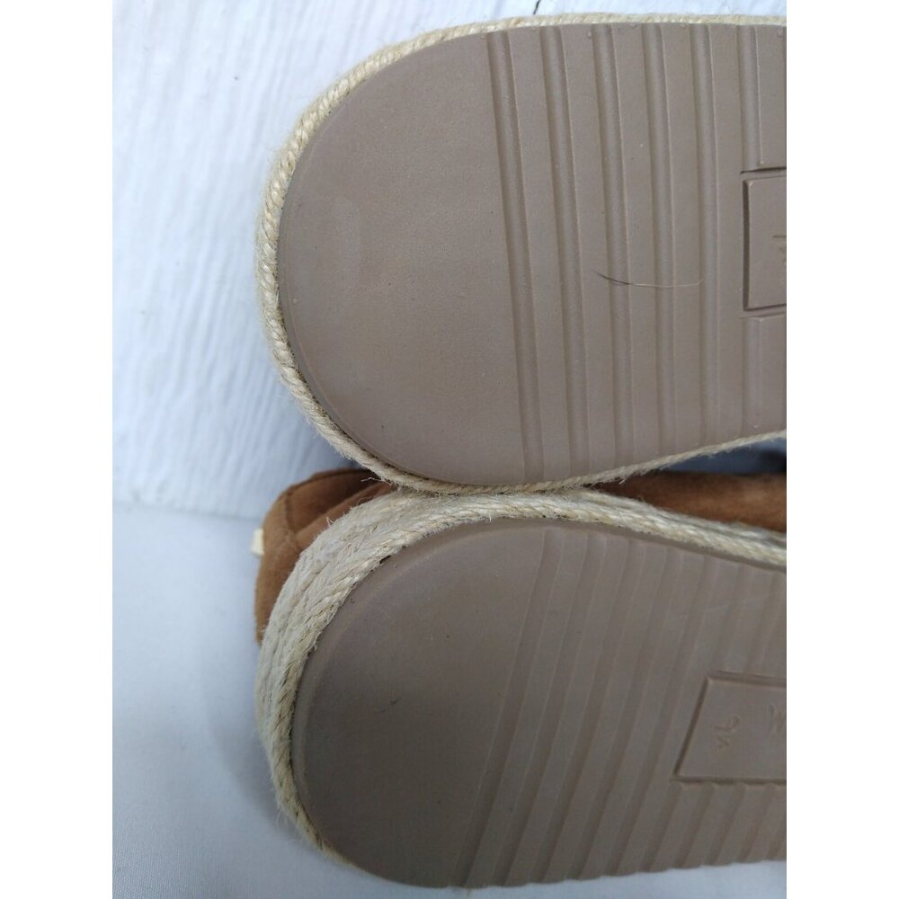 Sam Edelman Issa Women's 9.5 Suede Multicolor Pom Pom Espadrilles Saddle Brown - Picture 8 of 9
